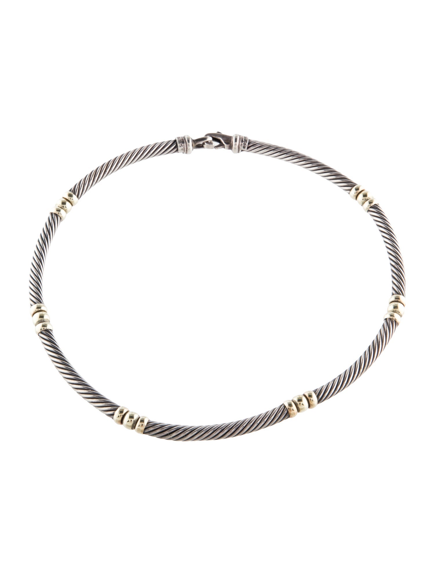 David Yurman Two-Tone Metro Cable Collar Necklace