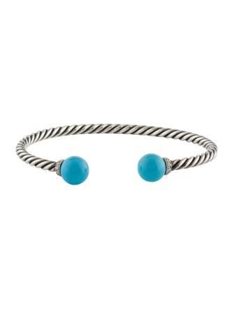 David Yurman Reconstituted Turquoise & Diamond Solari Bracelet