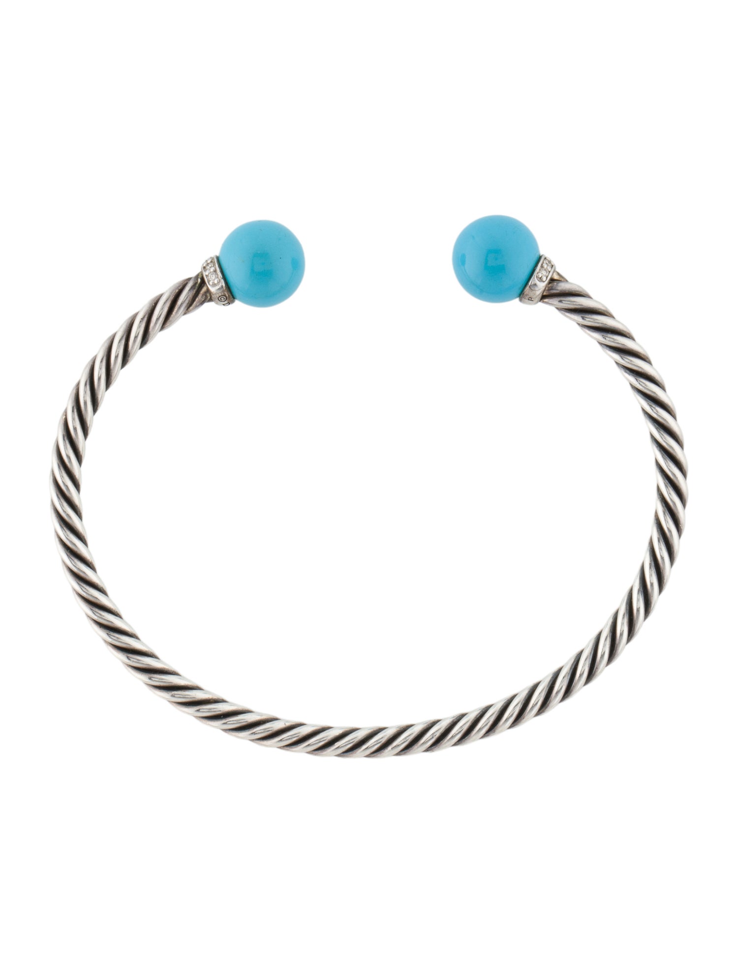 David Yurman Reconstituted Turquoise & Diamond Solari Bracelet