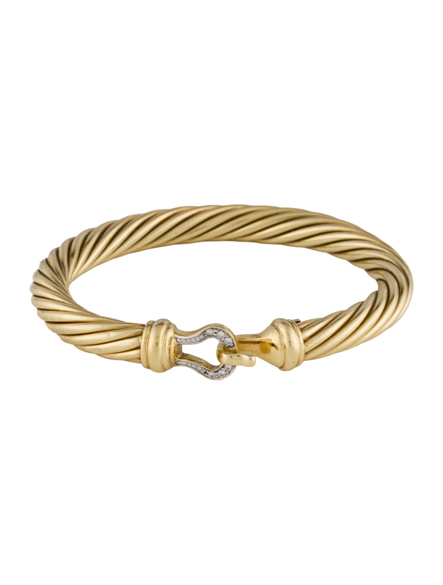 David Yurman Diamond Cable Classic Buckle Bracelet