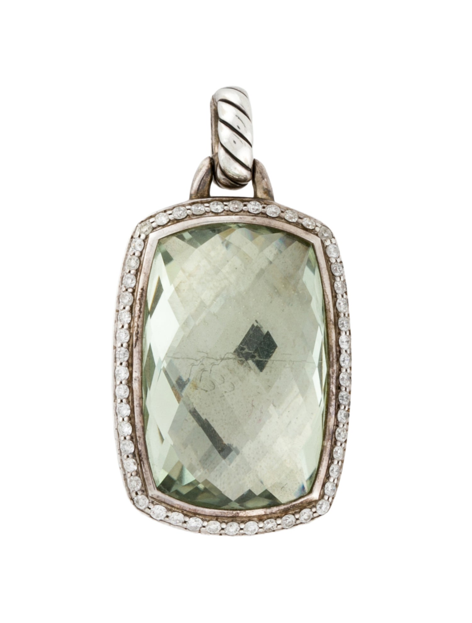 David Yurman Prasiolite & Diamond Noblesse Pendant