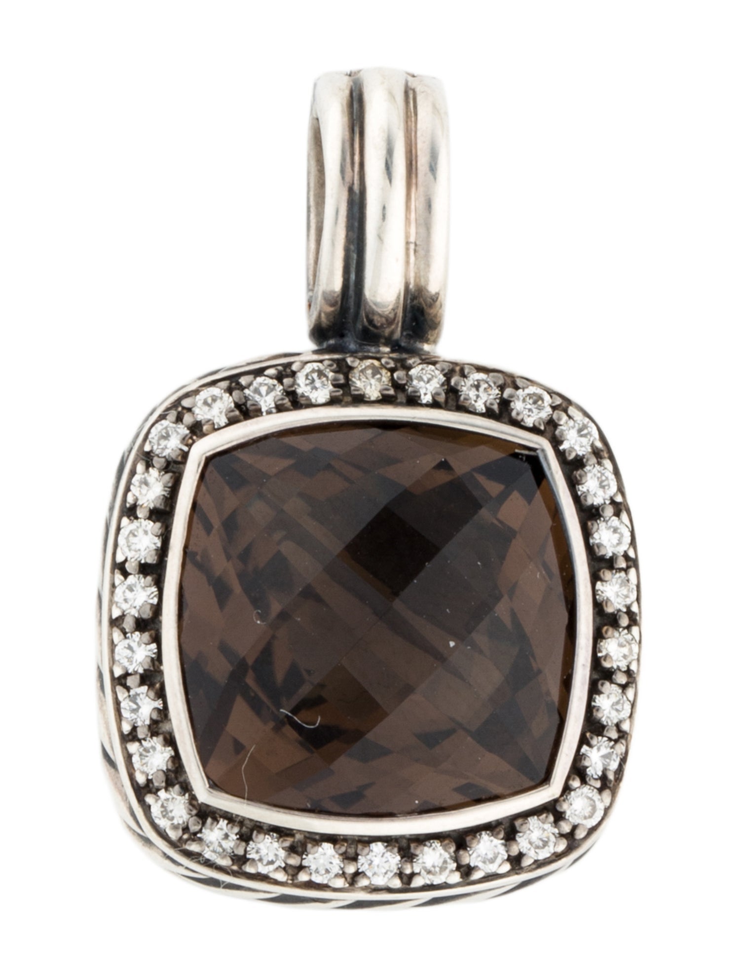 David Yurman Smoky Quartz & Diamond Moonlight Ice Albion Enhancer Pendant
