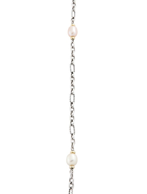 David Yurman Two-Tone Pearl Figaro Chain Necklace
