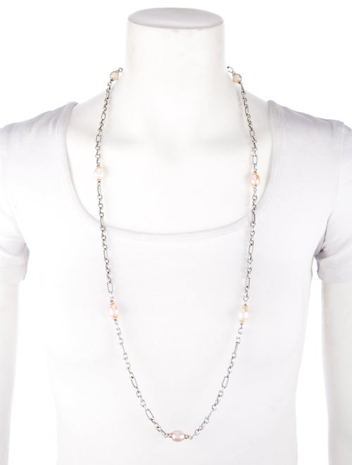 David Yurman Two-Tone Pearl Figaro Chain Necklace