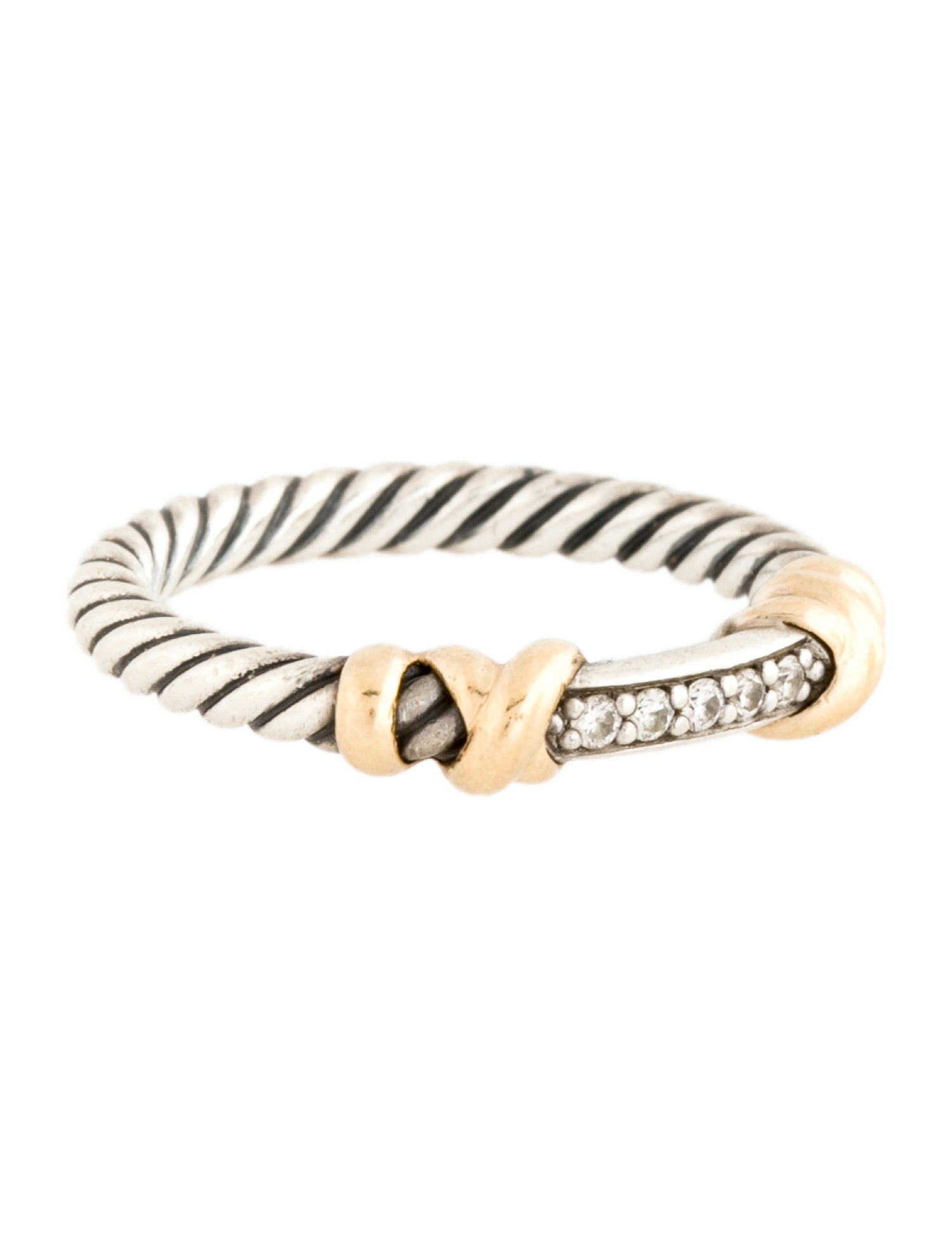 David Yurman Diamond Petite Helena Wrap Band Ring