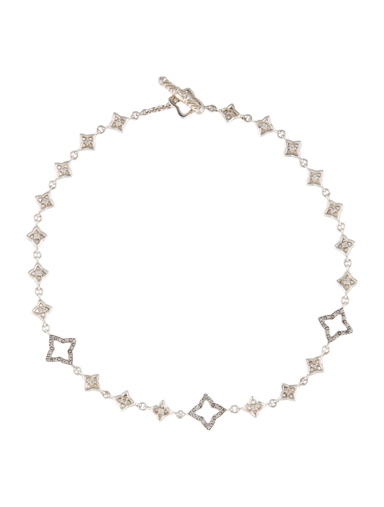 David Yurman Diamond Quatrefoil Choker Necklace