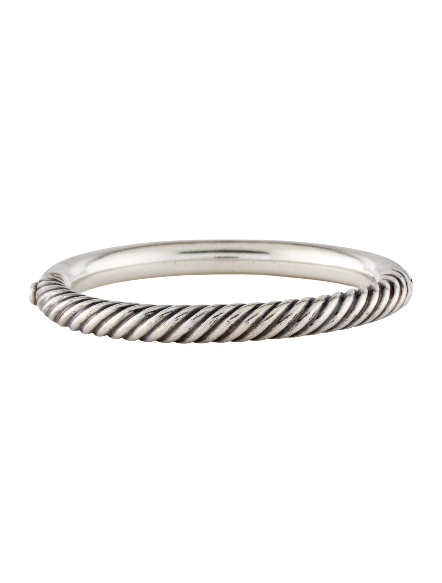 David Yurman Sculpted Cable & Smooth Hinge Bangle