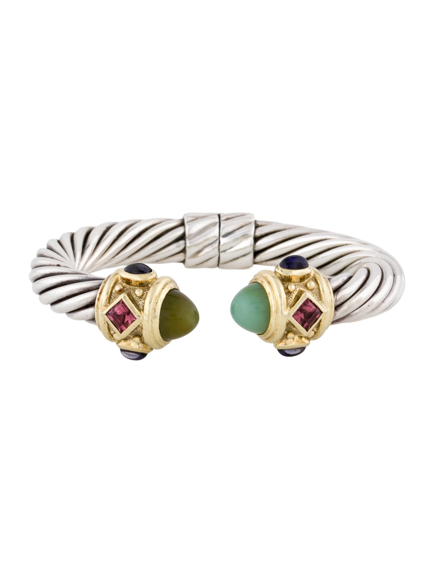 David Yurman Opal, Tourmaline & Iolite Renaissance Cuff Bracelet