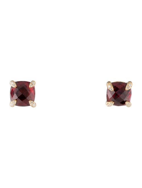 David Yurman 18K Garnet & Diamond Chatelaine Stud Earrings