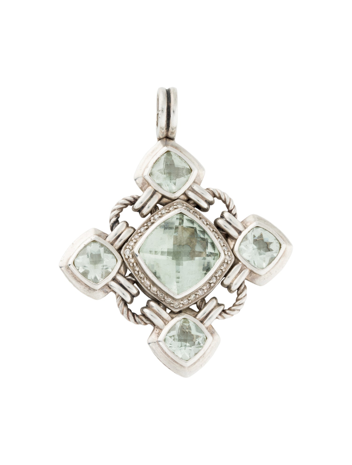 David Yurman Prasiolite & Diamond Renaissance Pendant
