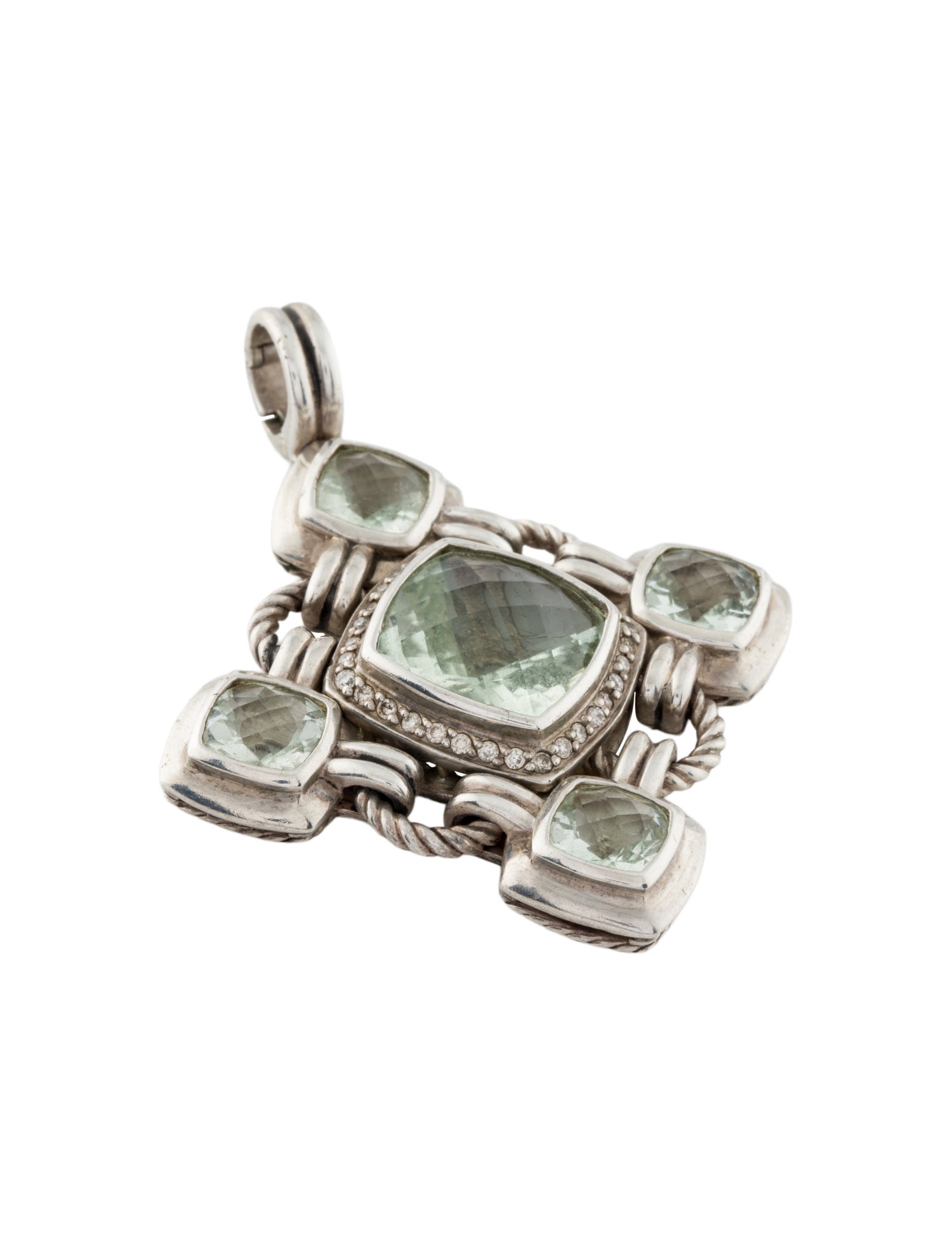 David Yurman Prasiolite & Diamond Renaissance Pendant