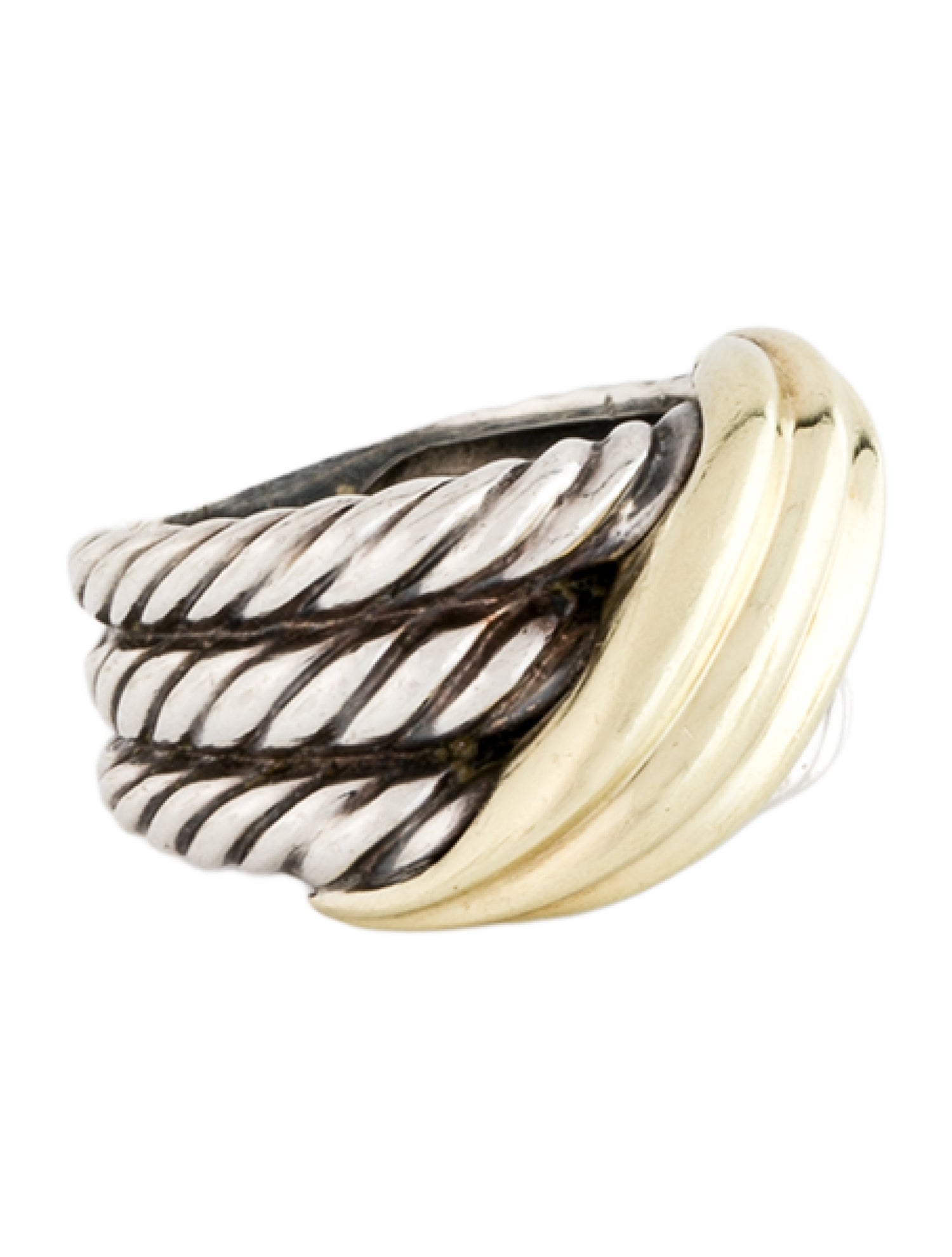David Yurman Two-Tone Three Row Band Ring
