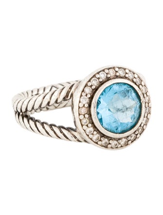 David Yurman Topaz & Diamond Cerise Cocktail Ring