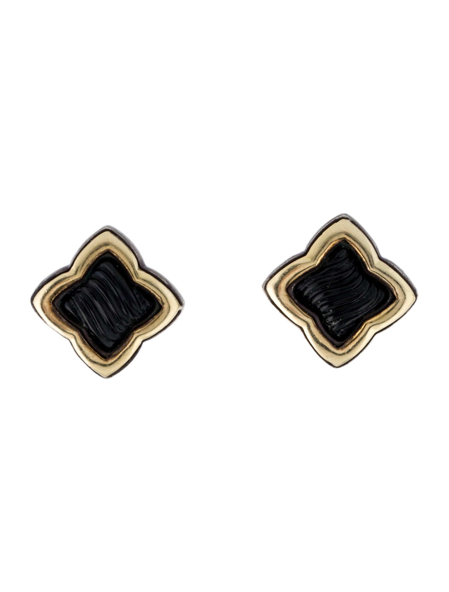 David Yurman Onyx Quatrefoil Studs