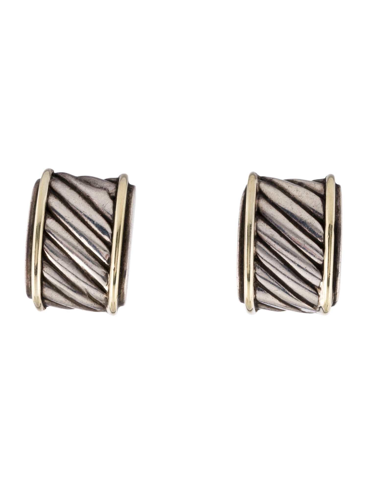 David Yurman Two-Tone Cable Clip-On Earrings