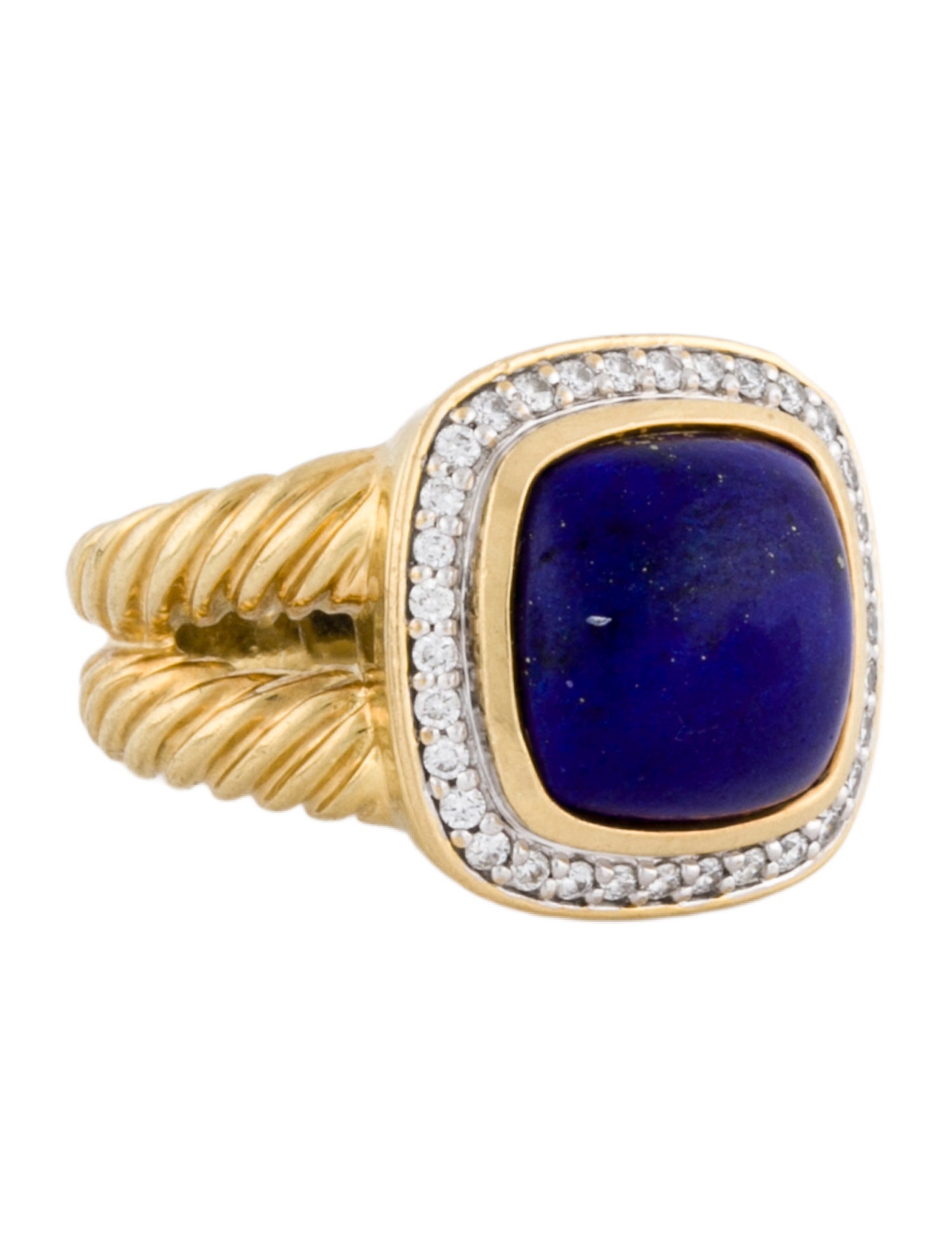 David Yurman 18K Lapis Lazuli & Diamond Albion Ring