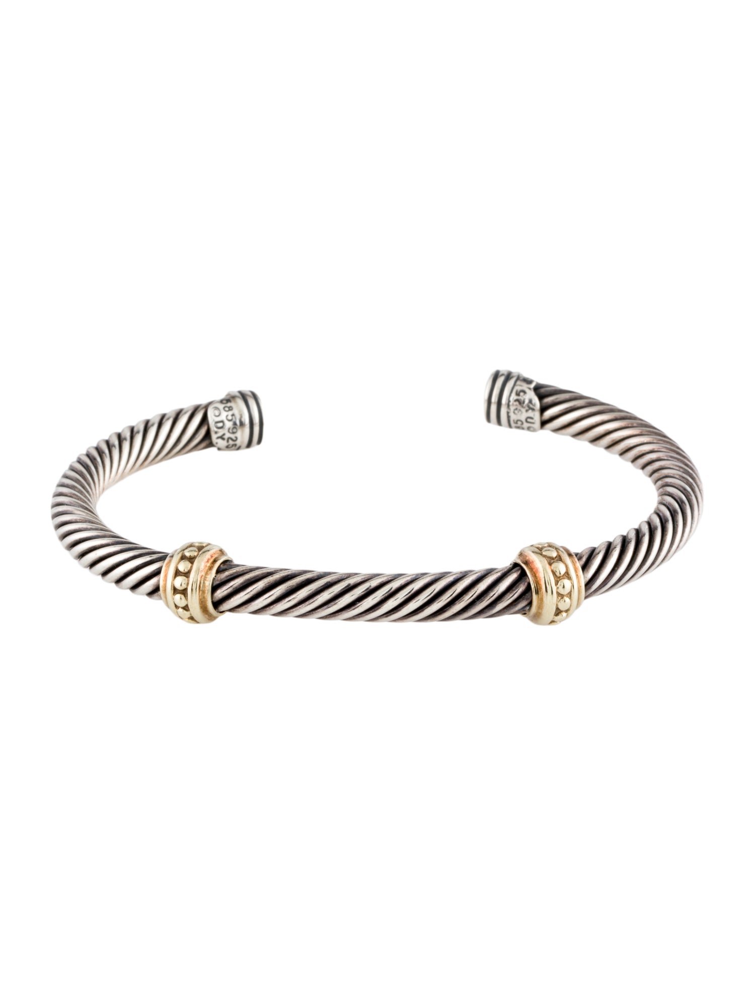 David Yurman Two-Tone Cable Station Cuff Bracelet