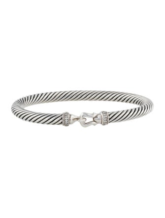 David Yurman Diamond Buckle Classic Cable Bracelet