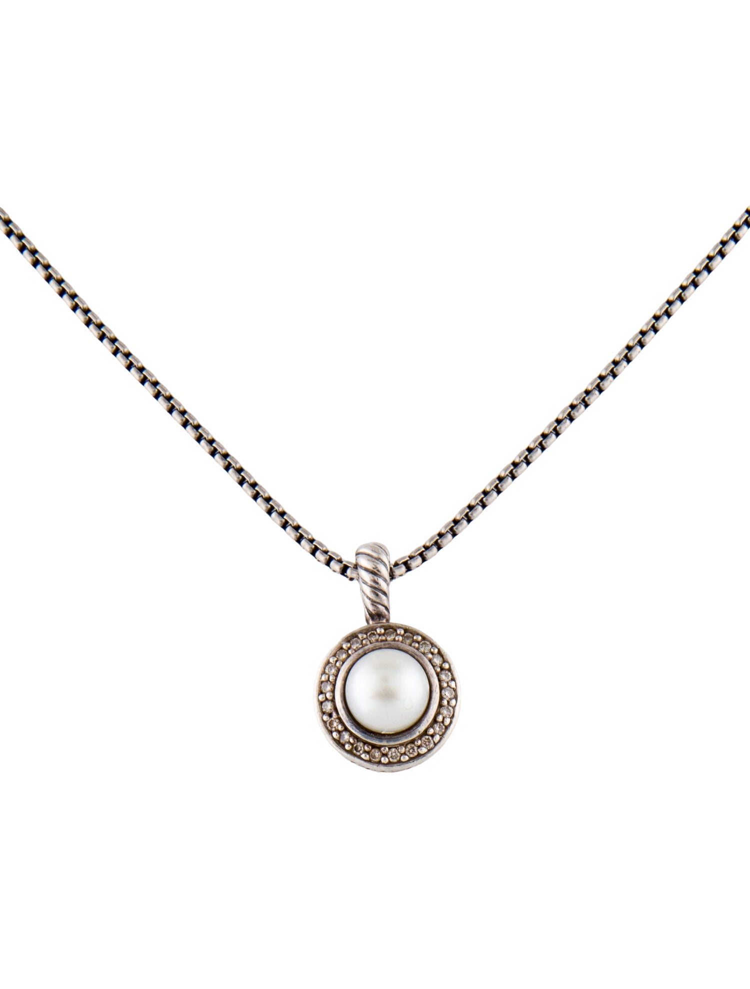 David Yurman Pearl & Diamond Petite Cerise Pendant Necklace
