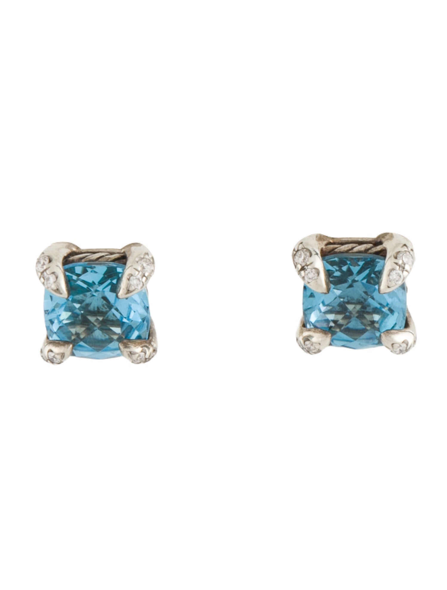 David Yurman Topaz & Diamond Petite Chatelaine Stud Earrings