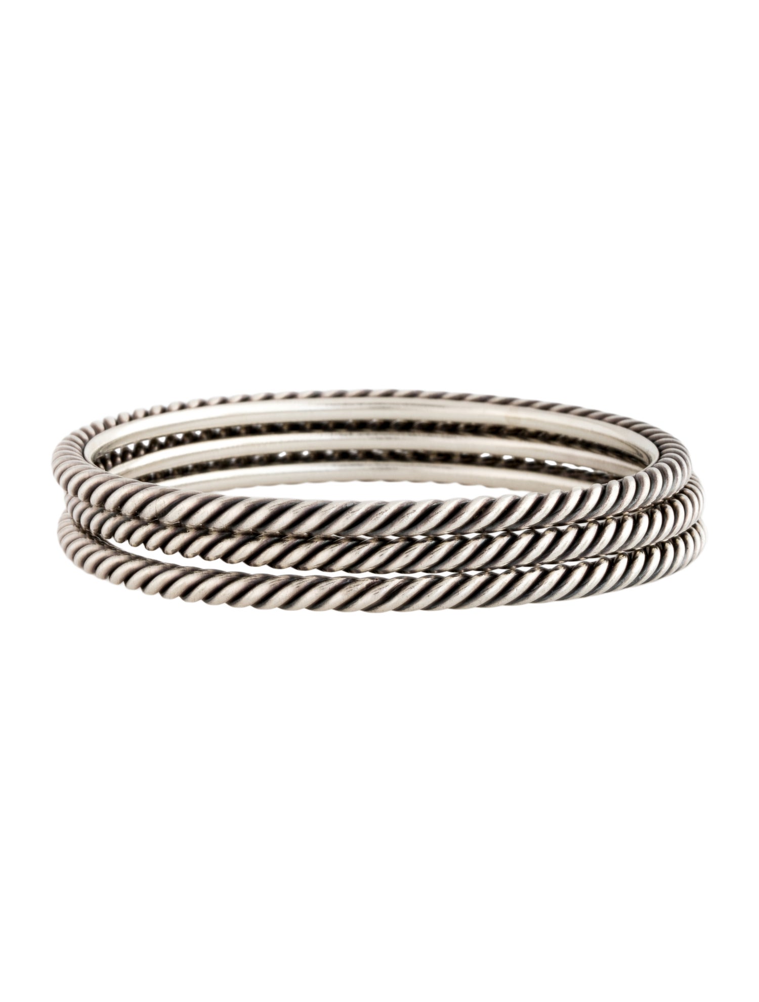 David Yurman Cable Bangle Bracelet Set of 3
