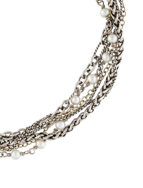 David Yurman Pearl Mixed Chain Collar Necklace