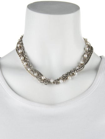 David Yurman Pearl Mixed Chain Collar Necklace
