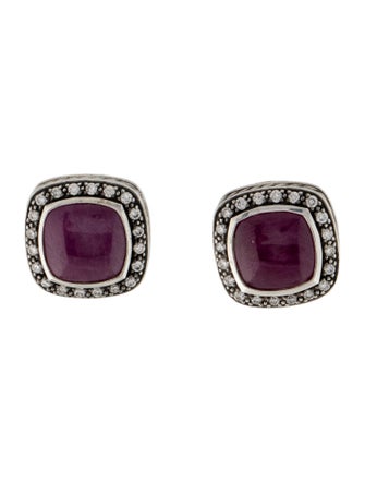 David Yurman Ruby & Diamond Moonlight Ice Earclip Earrings