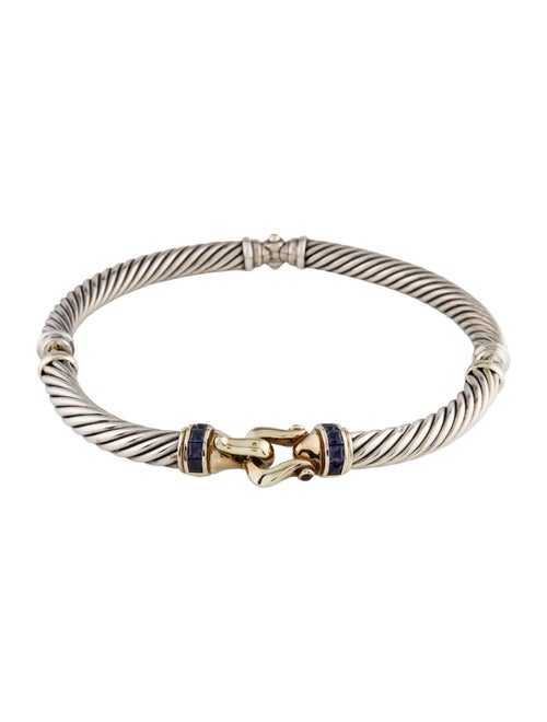 David Yurman Iolite & Tourmaline Two-Tone Buckle Necklace