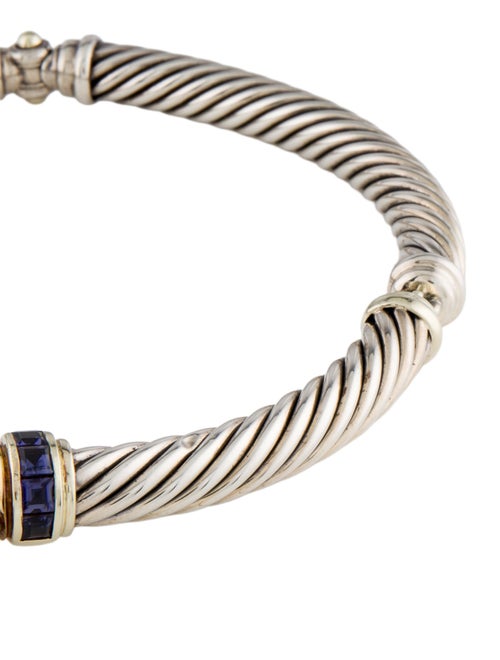 David Yurman Iolite & Tourmaline Two-Tone Buckle Necklace