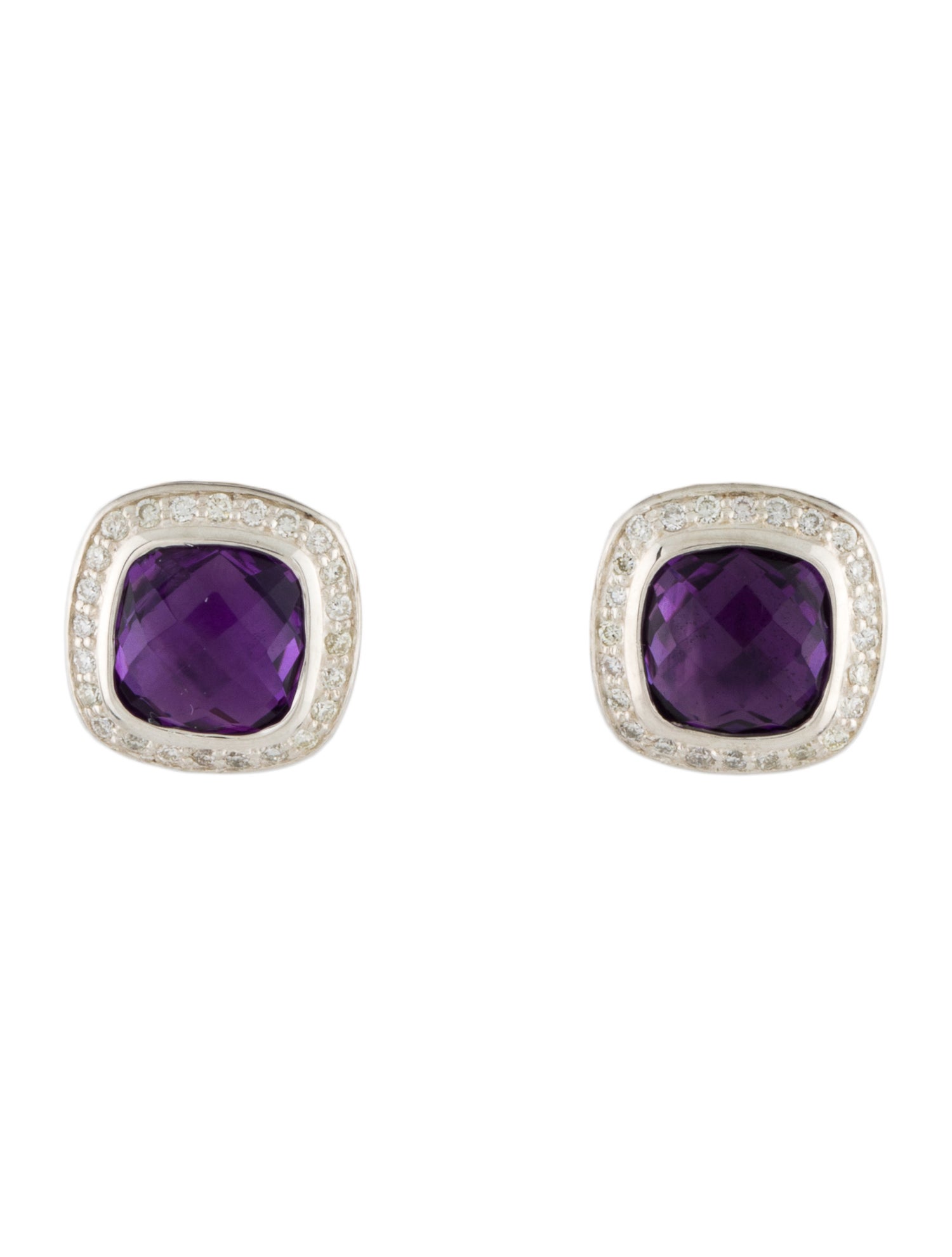 David Yurman Amethyst & Diamond Albion Stud Earrings