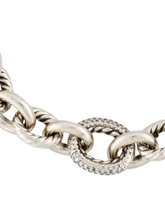 David Yurman Diamond Oval Link Bracelet