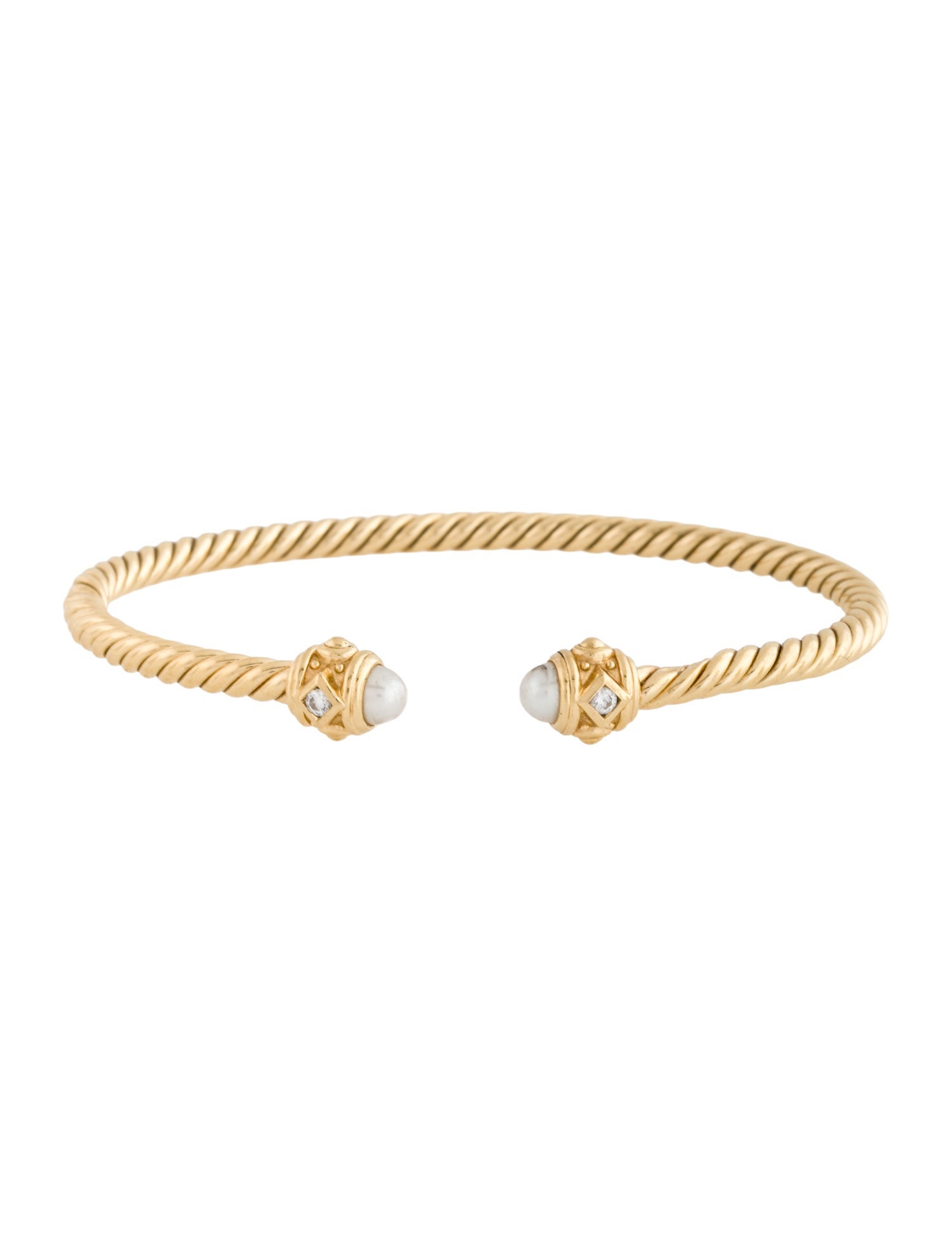 David Yurman 18K Pearl & Diamond Renaissance® Cablespira Bracelet