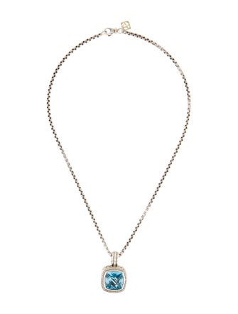 David Yurman Topaz & Diamond Albion Pendant Necklace