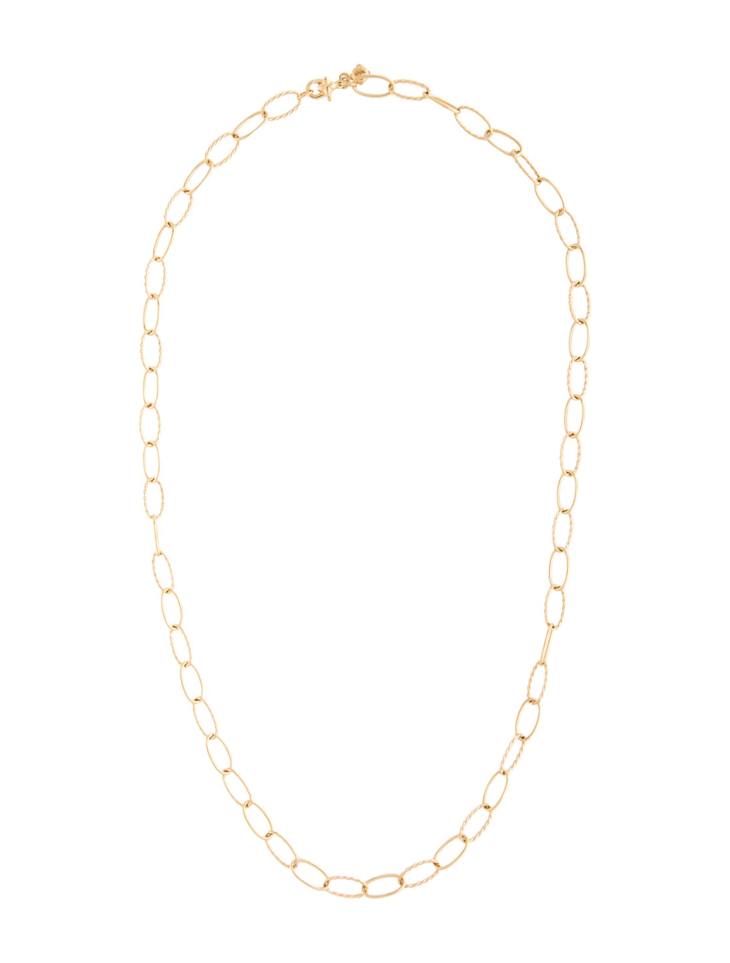 David Yurman 18K Elongated Oval Link Necklace