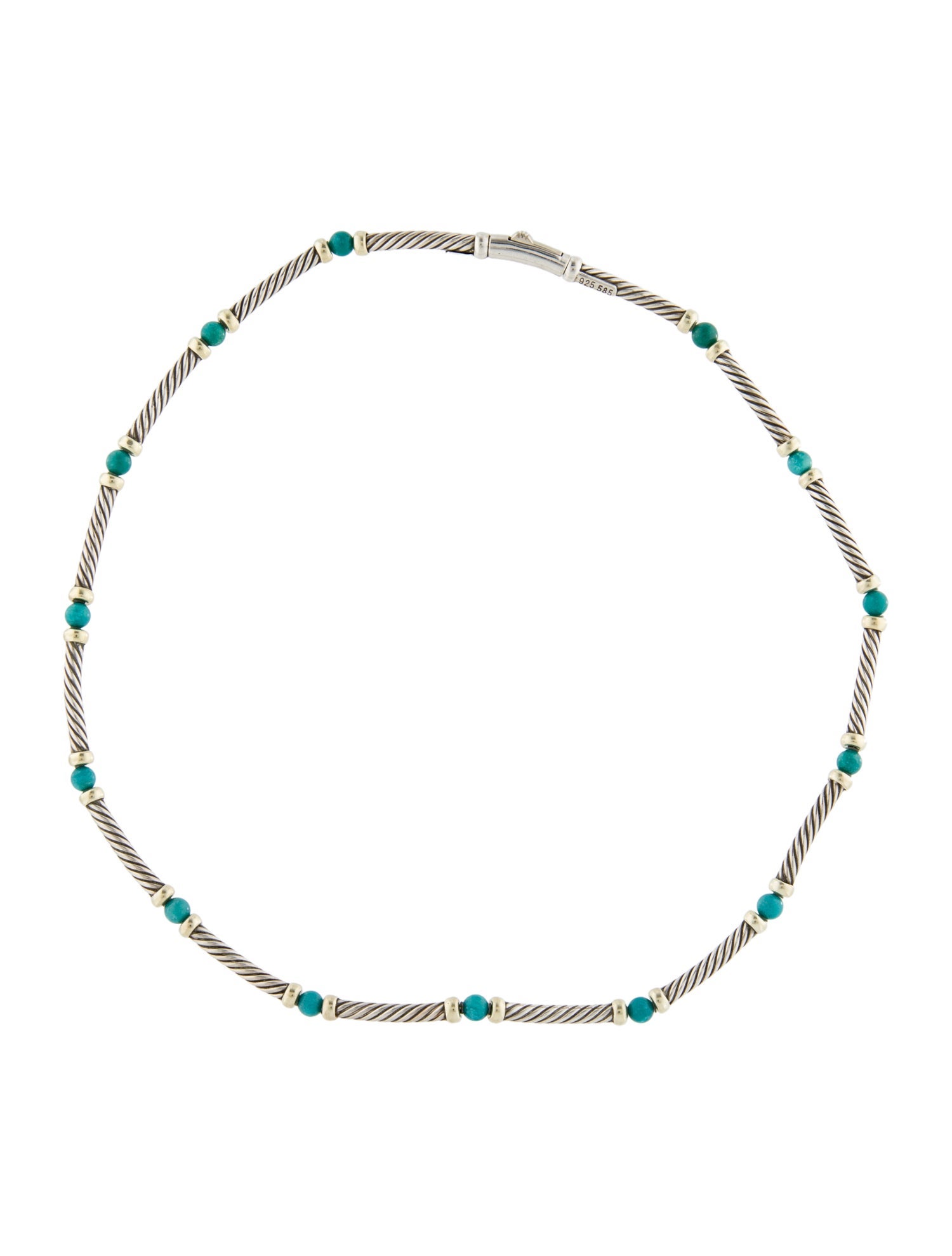 David Yurman Turquoise Cable Station Necklace