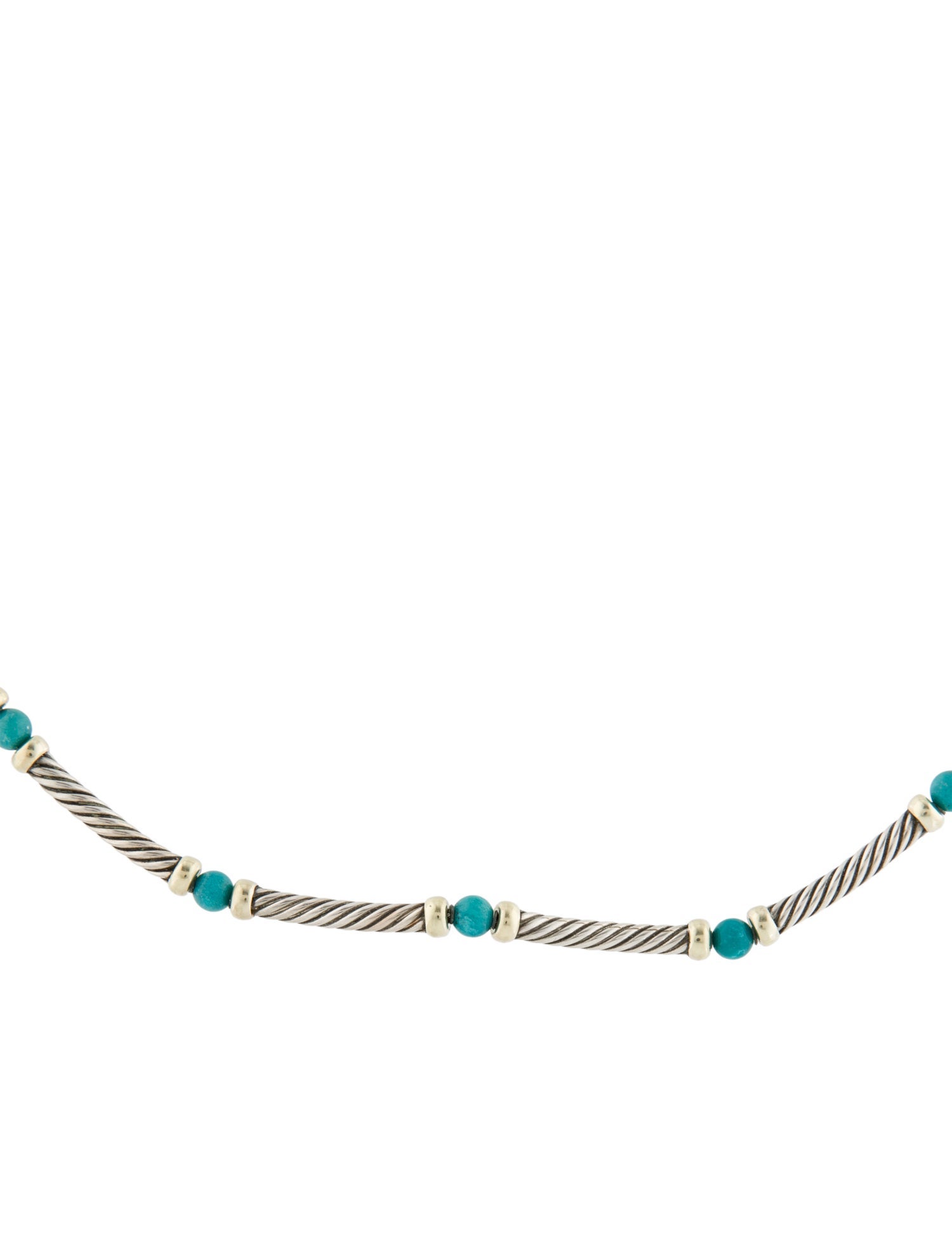 David Yurman Turquoise Cable Station Necklace