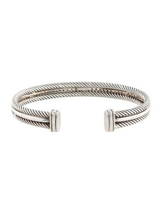 David Yurman Diamond Three Row Cuff Bracelet