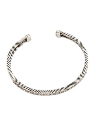 David Yurman Diamond Three Row Cuff Bracelet