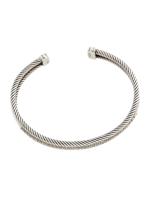 David Yurman Diamond Three Row Cuff Bracelet