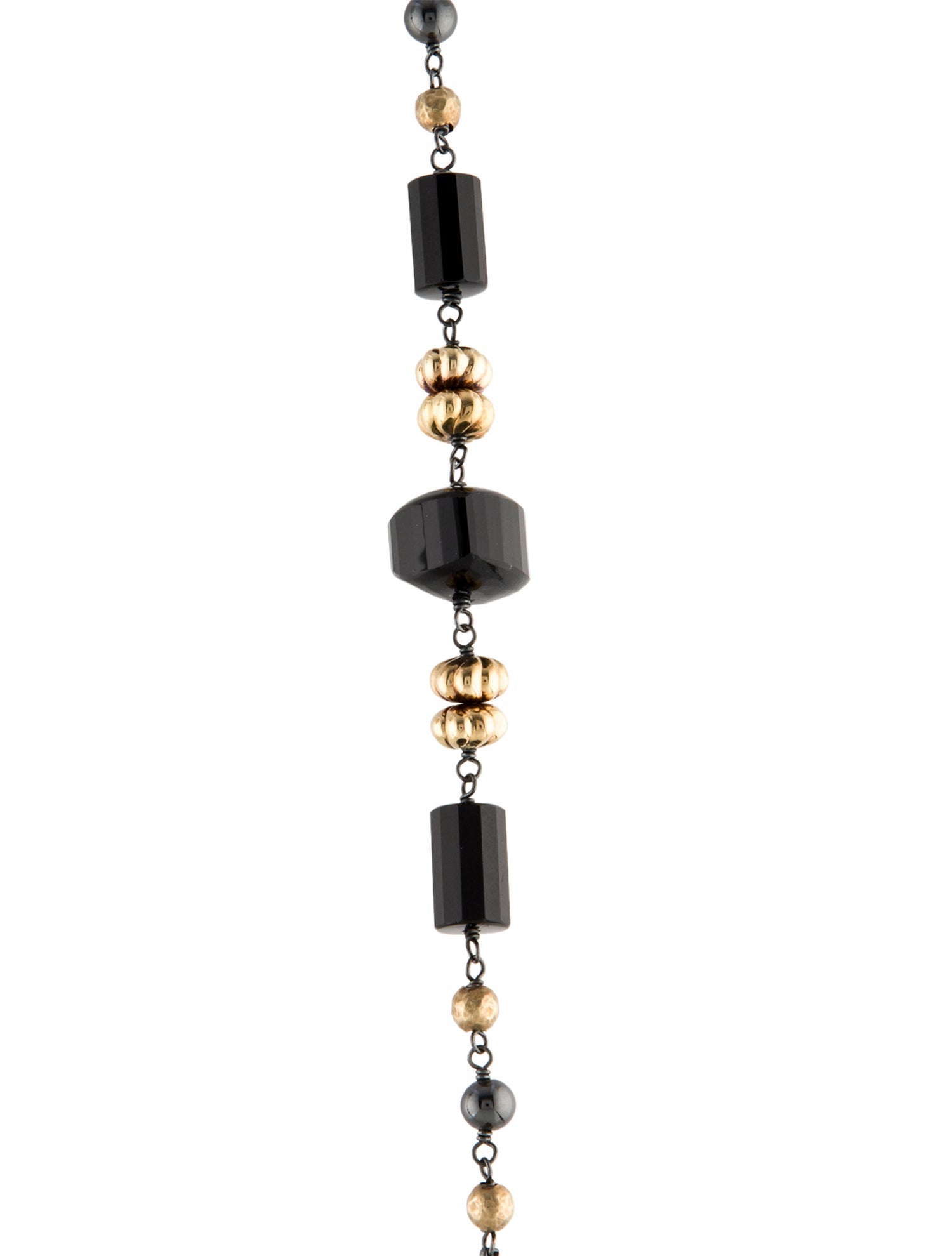 David Yurman Onyx, Pyrite & Hematine Station Necklace