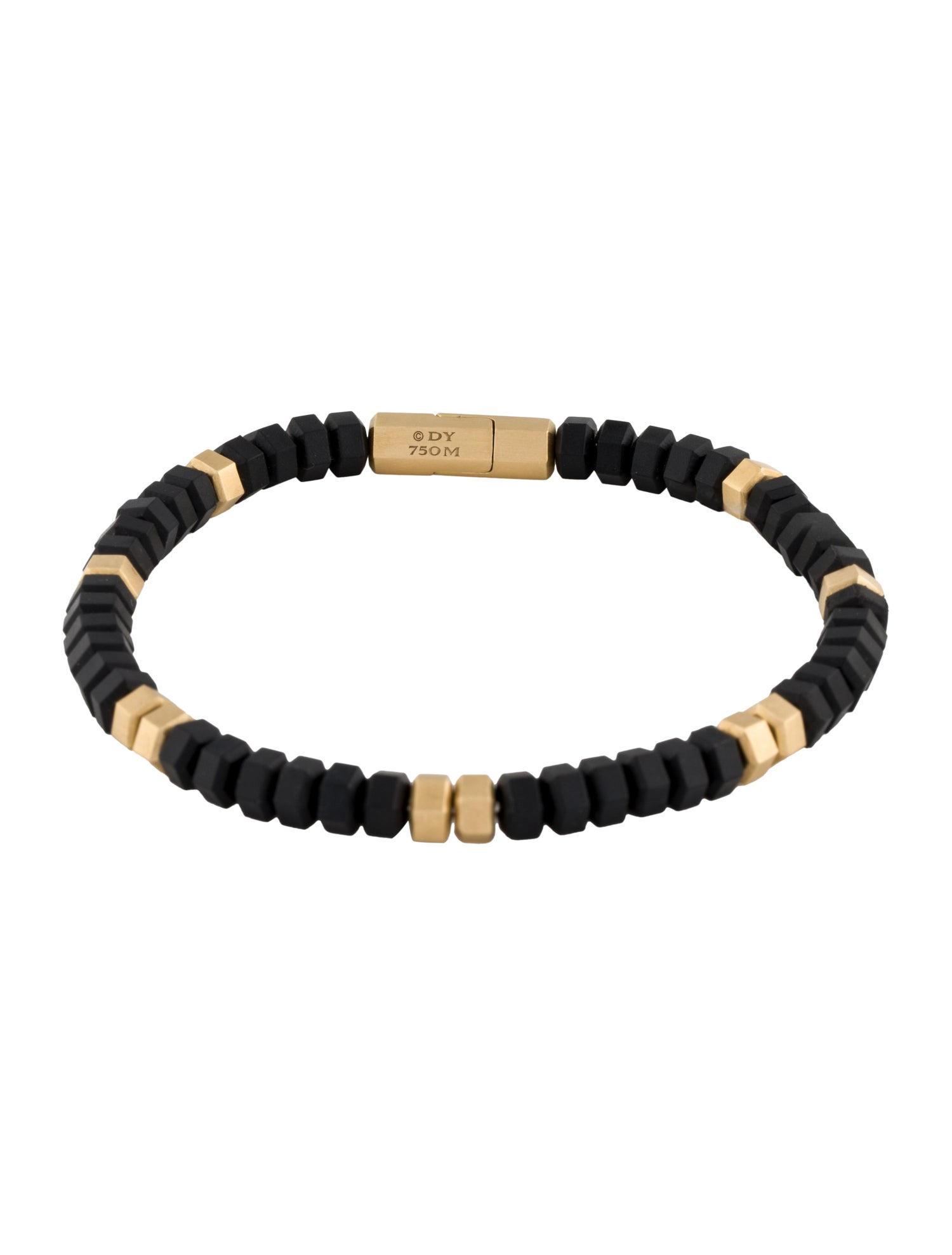 David Yurman 18K Onyx Hex Bead Bracelet