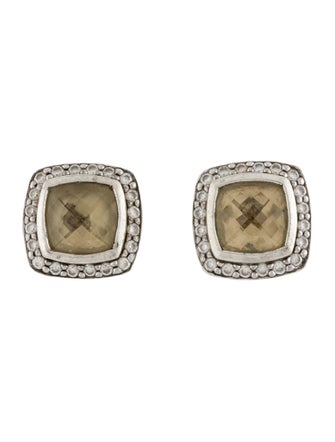 David Yurman Smoky Quartz & Diamond Stud Earrings