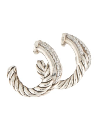 David Yurman Diamond Labyrinth Single-Loop Earrings