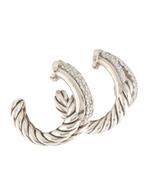 David Yurman Diamond Labyrinth Single-Loop Earrings