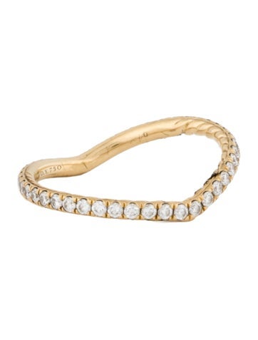 David Yurman Band 18K Diamond DY Crossover® Nesting Ring 7.25