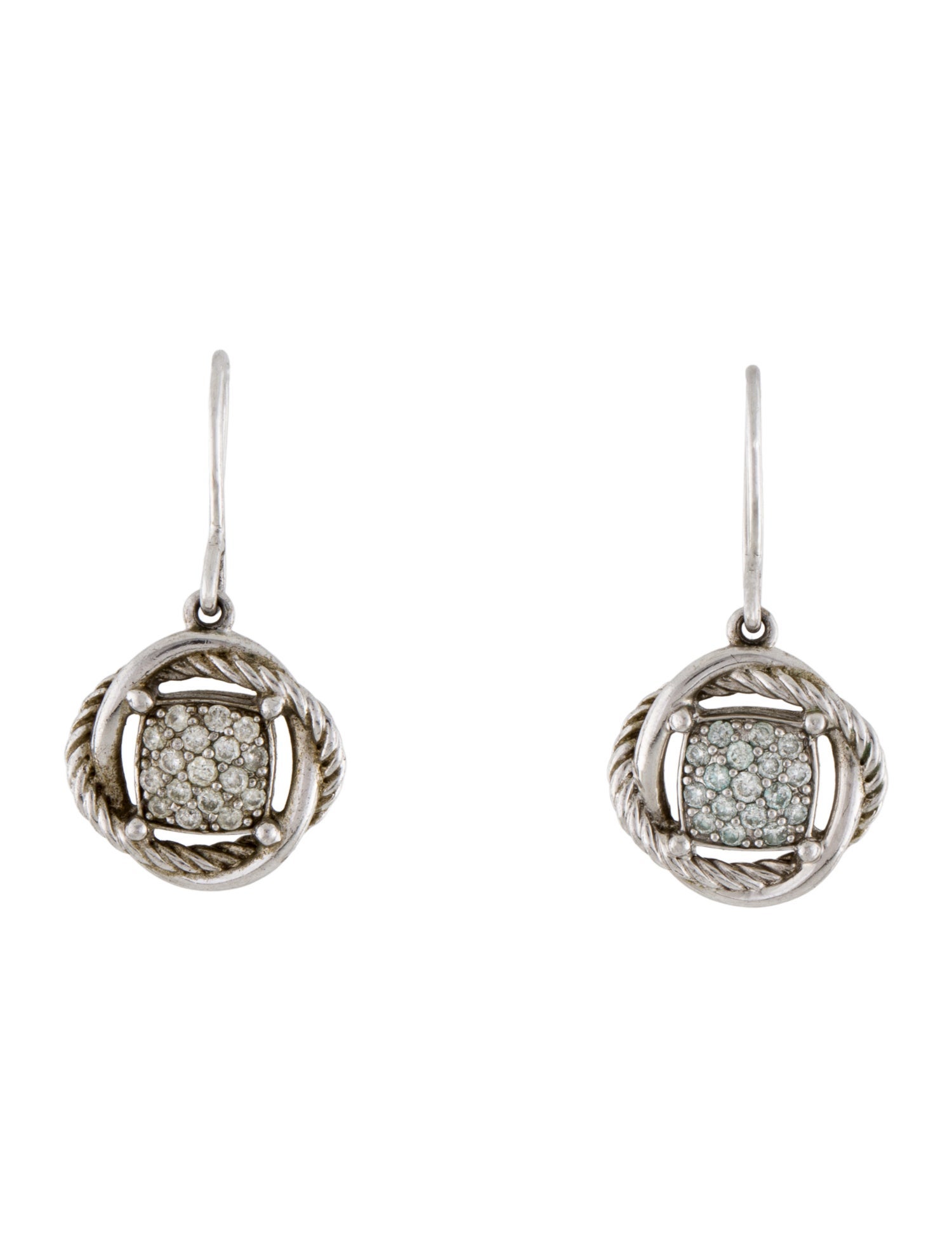David Yurman Diamond Infinity Drop Earrings