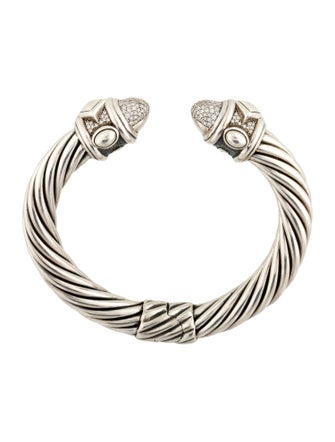 David Yurman Diamond Renaissance Hinge Cuff Bracelet