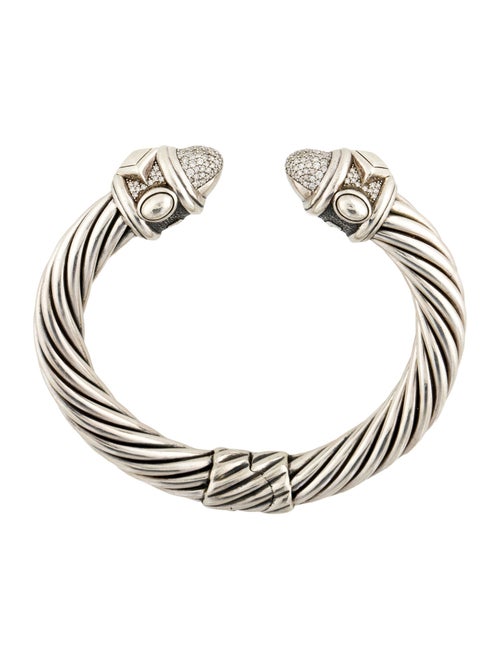 David Yurman Diamond Renaissance Hinge Cuff Bracelet