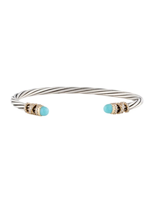 David Yurman Turquoise & Diamond Helena End Station Bracelet